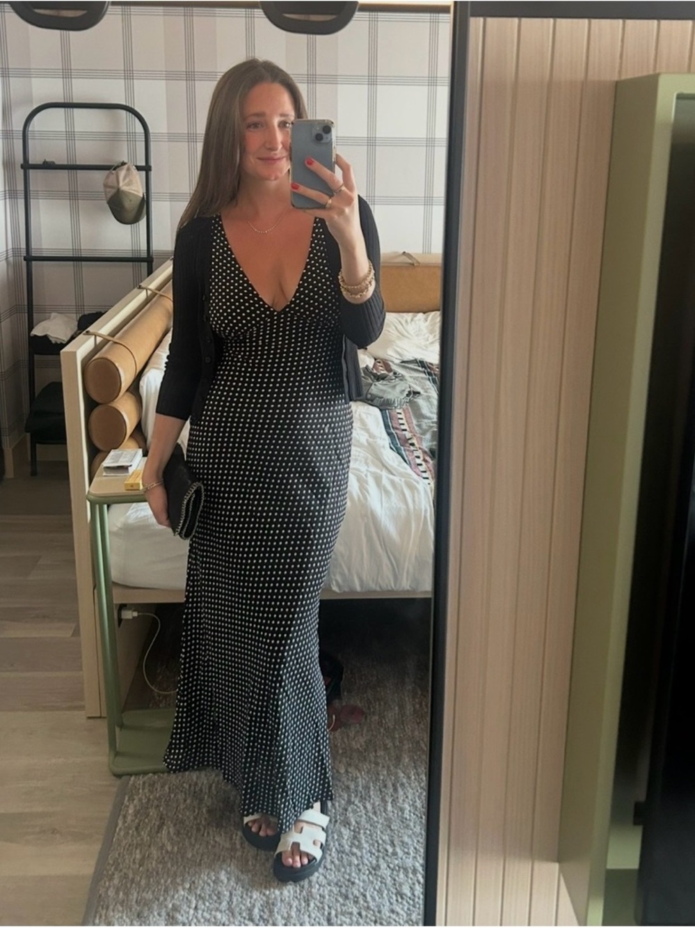 Black Polka Dot Maxi Dress